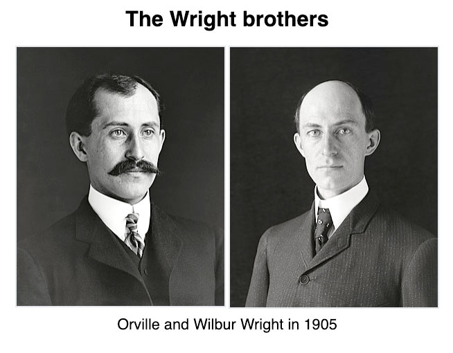 Wilbur and Orville Wright. Courtesy of Wikipedia