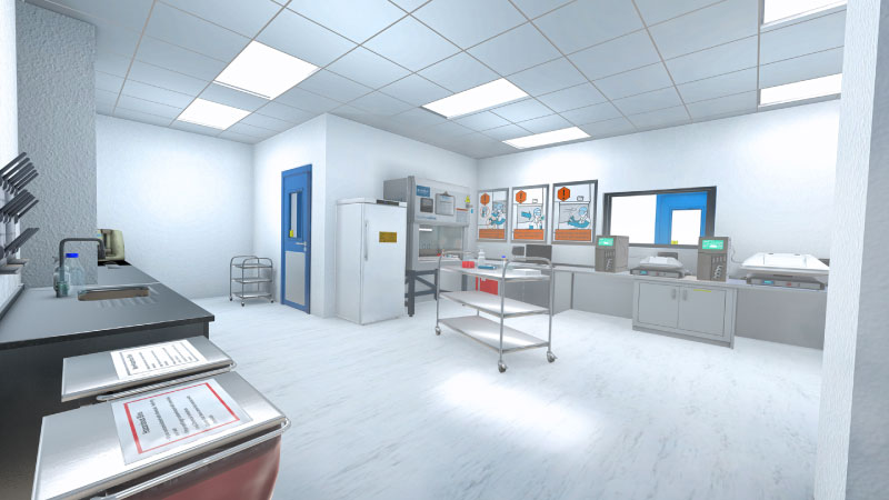 A VR laboratory environment used for training