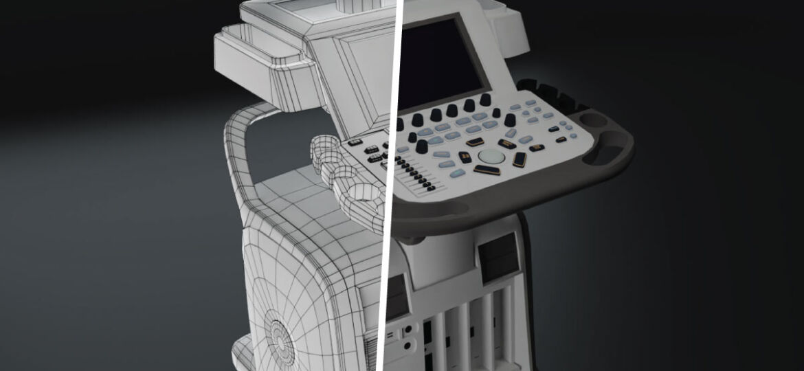 3d asset model of an ultrasound machine