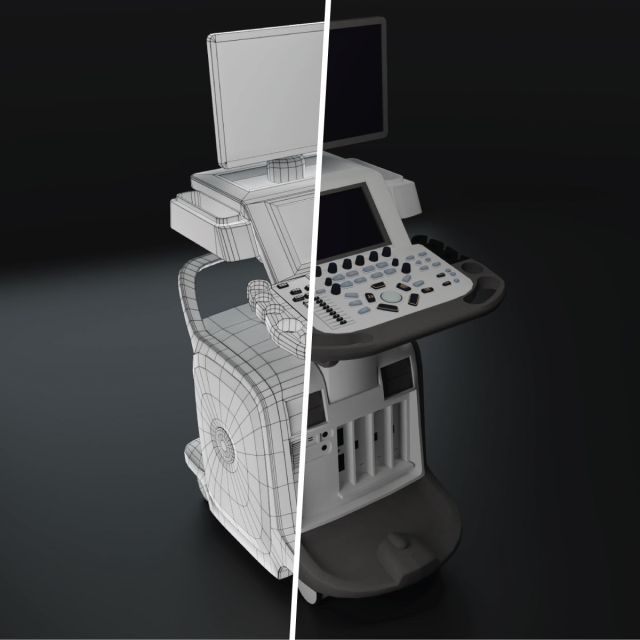 3d asset model of an ultrasound machine