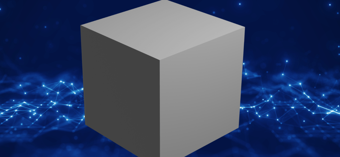 The default cube from the Blender 3d software