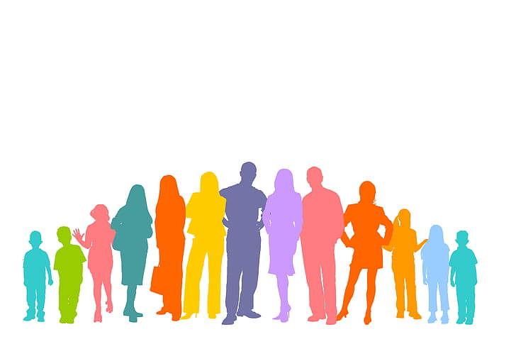 A group of multicoloured people silhouettes to symbolise neuroinclusivity in the workplace