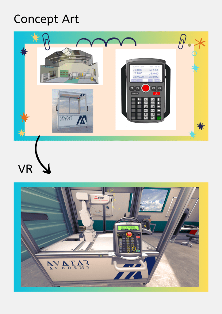 slides from the event showing how concept art translates into VR